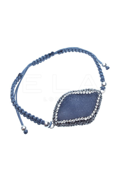 Natural Gemstone Macrame String Bracelet in Blue